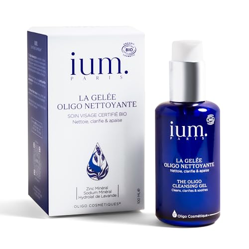 Ium Paris - Gel Detergente Viso Bio Con Zinco E Sodio, 97% Ingredienti Naturali - Struccante E Purificante, Detergente Viso Pelle Grassa E Sensibile -