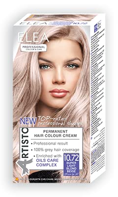 Colore Permanente Per Capelli Elea Professional Color & Care - № 10.72 Biondo Super Chiaro Beige 123Ml