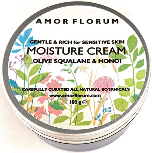 99% Naturale Crema Idratante Viso - Con Vitamina E, Squalane Di Oliva & Monoi - 100 G Di Amor Florum. Ricca, Delicata, Nutre, Idrata, Protegge Il Mant