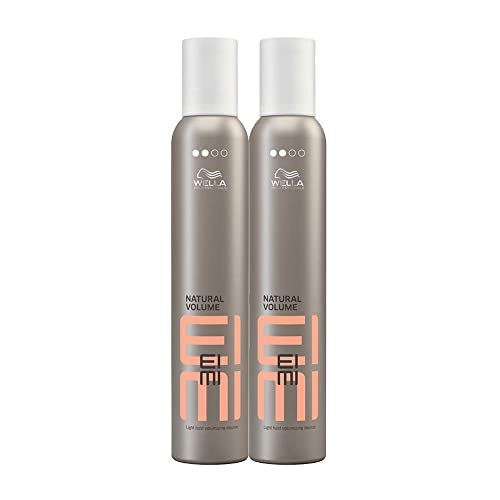 Wella - 2 Flaconi Schiuma Capelli Eimi Natural Volume, Tenuta Leggera 300 Ml