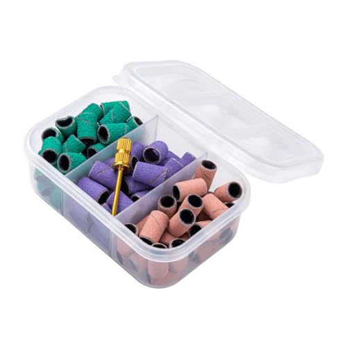 75 Pezzi Manicotti Abrasivi 80/120/180 Grit Manicotti Abrasivi Con Punta Per Unghie In Gel Per Manicure Pedicure Cura Unghie Punte Accessori Per Unghi