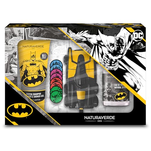 Batman | Gift Set Macchinina, Include Shower Gel Da 100 Ml, Edt Da 30 Ml E Macchina Lancia Dischi