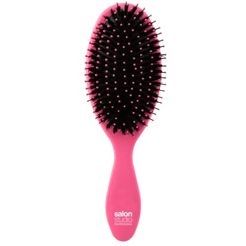 Salon Studio Professional, Shine Brush, Spazzola Districante Professionale Colore Rosa, Dona Ai Capelli Un Aspetto Sano E Luminoso, Scioglie I Nodi E