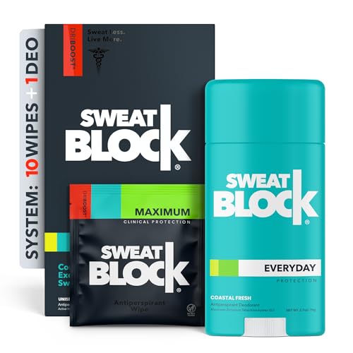 Sweatblock Excessive Sweat And Odor Bundle [Clinical Strength Antiperspirant Sweat Wipes And Regular Antiperspirant Deodorant] Odor Protection And Hyp
