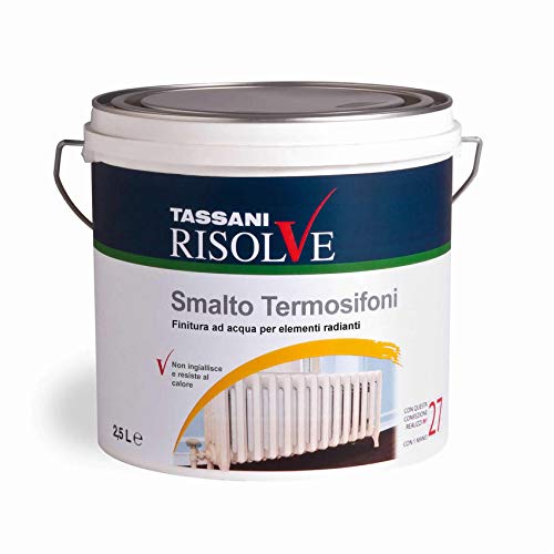 Smalto Termosifoni Tassani Lt.2,5 Bianco, Specifico Per Termosifoni, Non Ingiallente, Diluibile Con Acqua