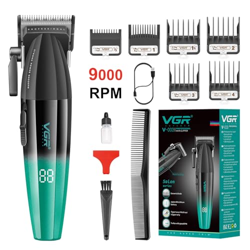 Vgr 003 Tagliacapelli Fresh Fade, Tagliacapelli Professionale, Strumento Per Il Taglio Dei Capelli Ricaricabile Con Cavo E Senza Cavo Con Display A Le