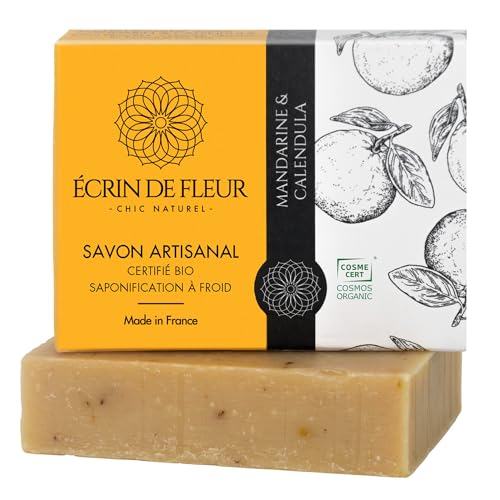 Écrin De Fleur – Sapone Biologico Artigianale Al Mandarino & Calendula, Saponificato A Freddo, 1X90G