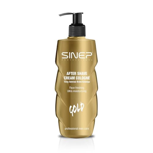 Sinep After Shave Crema Cologne, 400 Ml, Ice Cool, Lenisce E Rinfresca La Pelle (Oro)