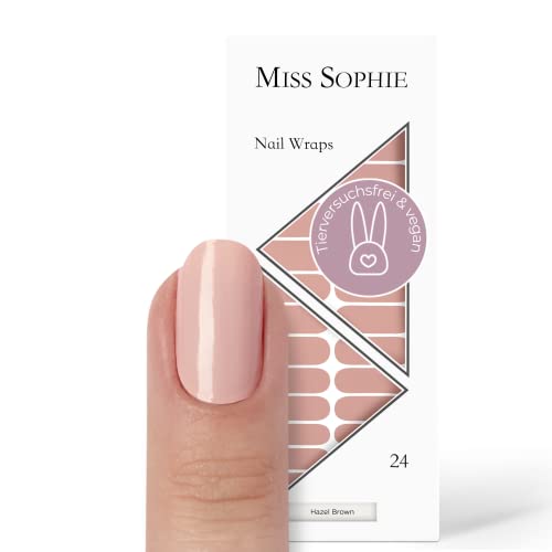Miss Sophie Pellicola Per Unghie - "Hazel Brown", Tinta Unita, Nude, Nail Wraps -24 Pellicole Per Unghie Autoadesive Ultrasottili A Lunga Durata