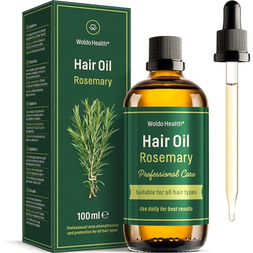Woldohealth Olio Per Capelli Con Olio Di Rosmarino, Biotina, Vitamina E & B7-100Ml Con Pipetta Per Un Facile Do