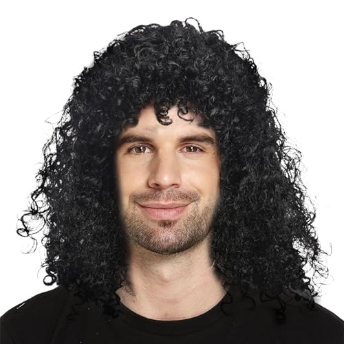Xnivuis Parrucche Da Uomo,Parrucche Rock,Parrucche Mullet,Parrucca Riccia,Parrucche Donna,Parrucche Nere,Parrucche Africane,Parrucche Hippie Anni '60