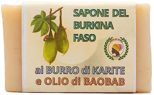 Sapone Naturale A Base Di Karité E Baobab, Impasto A Freddo, Prodotto Equo-Solidale. (3 Pezzi)