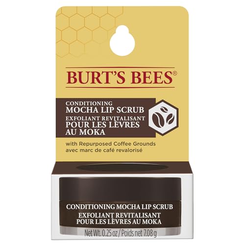 Burt'S Bees Scrub E Peeling, Moka, Con Fondi Di Caffè Riutilizzabili E Cera D'Api Per Esfoliare E Idratare Le Labbra, 7,08 G