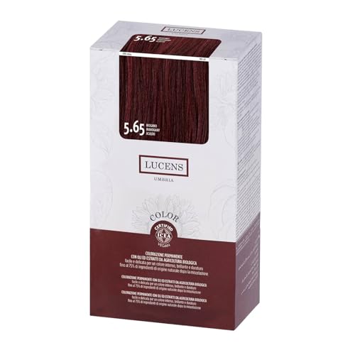 Lucens 5.65 Mogano - Kit Colorazione Capelli Permanente Senza Ammoniaca Con Oli Ed Estratti Da Agricoltura Biologica