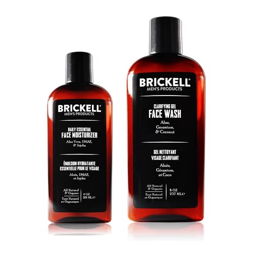 Brickell Daily Essential Face Care Routine I, Gel Detergente Viso E Viso Idratante Lozione, Naturale E Biologico, Profumato