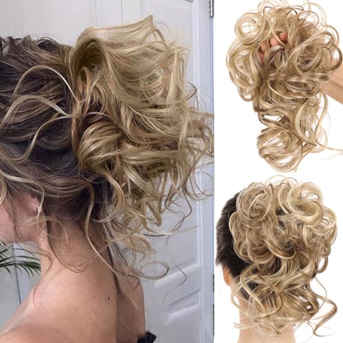 Rpaeoy 2 Pezzi Chignon Finto Per Capelli Elastici Chignon Finto Sintetica Ondulato Coda Di Cavallo Pezzo Di Capelli Spessi Updo Per Donne Ragazze(Marr