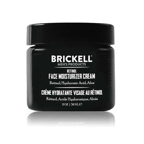 Brickell Men'S Crema Idratante Viso Al Retinolo, Crema Notte Antirughe Naturale E Biologica Per Il Viso Con Retinolo E Acido Ialuronico Per Ridurre Le