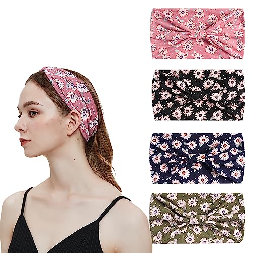 6Pcs Bandana Cerchietti Per Capelli Boho Accessori Per Capelli Donne Adulte Vintage Fasce Larghe Per Donne Turbante Elastico Antiscivolo Sciarpa Per C