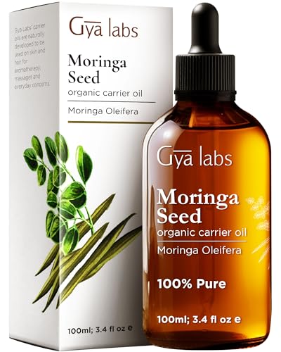 Gya Labs Olio Di Semi Di Moringa Biologico (100Ml) - Puro, Grado Terapeutico - Perfetto Per Idratare La Pelle Secca, Volumizzare I Capelli E Diluire G
