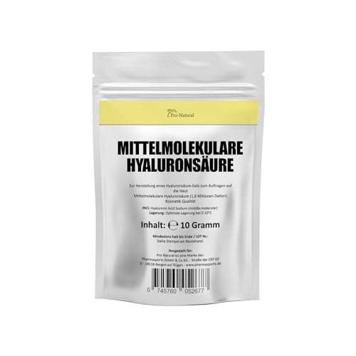 Polvere Ialuronica Da 10 G Per 1000 Ml Di Crema Gel Siero Filler Viso Acido Ialuronico Medio Molecolare Effetto Esterno (Acido Ialuronico In Polvere P