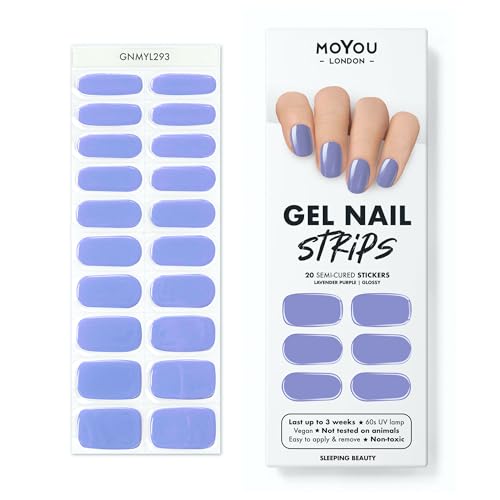 Moyou London Strisce In Gel Uv Semi-Indurite – 20 Pezzi – Pellicole Gel Per Unghie Indurenti Uv Per Manicure In Qualità Salone – Set Con Lima Per Ungh