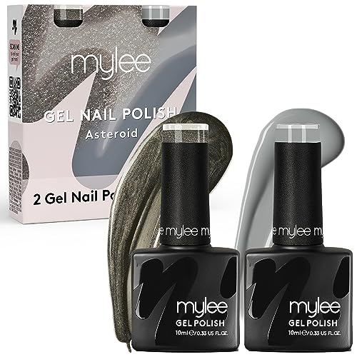 Mylee Asteroid Duo Set Smalto Per Unghie Gel Semipermanente 2X10Ml Uv/Led Nail Art Manicure Pedicure Per Uso Professionale E Domestico - Lunga Durata