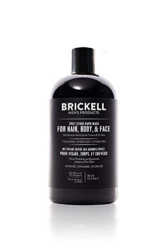 Brickell Men'S Products Detergente In Gel 3 In 1 Per Uomo (473 Ml) Profumo Agli Agrumi Speziati