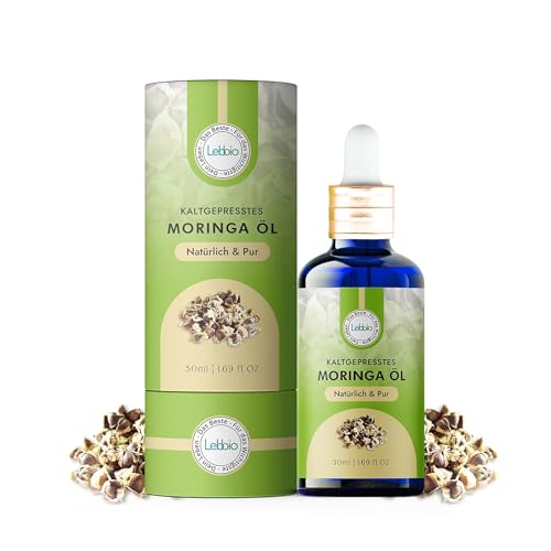 Lebbio Olio Di Moringa [100% Spremuto A Freddo & Pur] – Moringa Oleifera – Primo Spremitura Di Semi Di Oleifera Maturati Dal Sole, Olio Vegano Per La 