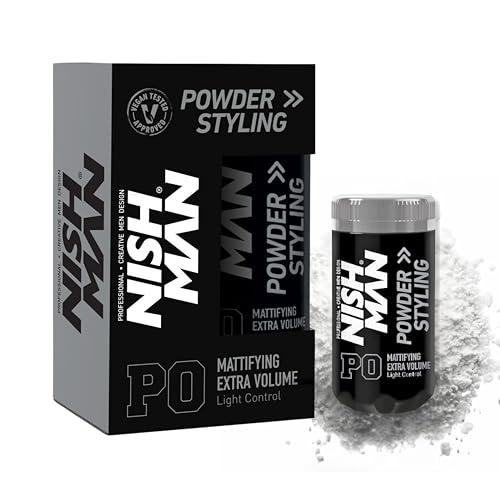 Nishman Hair Styling Powder 20G - Volume Massimo E Consistenza - Polvere Perfetta Per Lo Styling Dei Capelli Per Una Tenuta Flessibile (20Gr, P0 - Mat