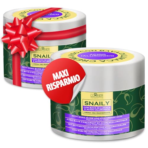 Crema Viso Bava Di Lumaca 300Ml, Crema Viso Antirughe Idratante Con Bava Di Lumaca Al 70% E Acido Ialuronico Puro, Formula Naturale Ad Azione Antimacc
