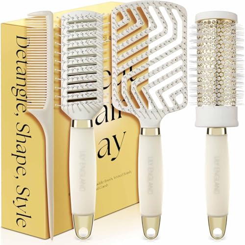 Set Regalo Spazzole Di Lusso Lily England - Collezione Professionale 4 Pezzi - Set Regalo Premium | Regali Eleganti Per Donna Per Tutti I Tipi Di Cape