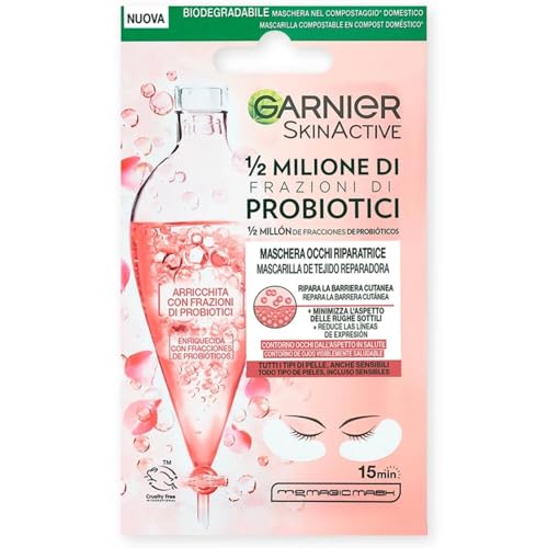 Garnier Skin Active Maschera Occhi Riparatrice Anti-Rughe Arricchita Con 1/2 Milione Di Frazioni Di Probiotici Per Tutti I Tipi Di Pelle Biodegradabil