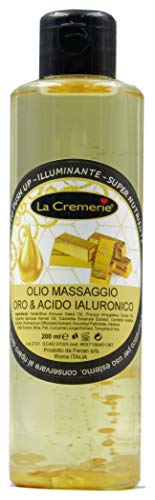 Olio Massaggio Oro 24K E Acido Ialuronico - Effetto Pushup, Illuminante, Super Nutriente - La Cremerie - 200,0 Ml