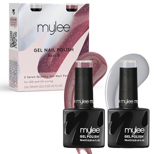 Mylee Set Di Smalto Gel Semipermanente 2X10Ml [Boss B] - The Corpcore Collection - Uv/Led Nail Art Manicure Pedicure, Lunga Durata, Per Uso Profession