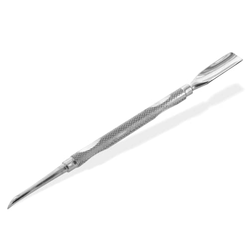 Otto Herder Manicure Doppio Strumento 13,5 Cm, Spingicuticole E Pulitore Per Unghie In Acciaio Inox Per Lavorazione Cuticole, Unghie Dei Piedi