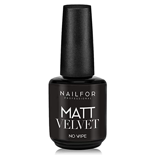 Nailfor Matt Velvet Top Coat Opaco Soft Touch - Gel Sigillante 15Ml, Made In Usa - Finitura Professionale Per Unghie