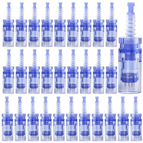 Vaileal 30 Pezzi Microneedling: 12 Pin Microneedling Aghi Di Ricambio Derma Pen Micronago, Microneedling Micro Electric Dermapen Per La Rimozione Del