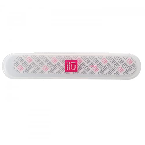 T4B Ilu Medium Pocket Nail File Lima Per Unghie Con Custodia, Diritta, In Grana Di Alta Qualità 240/240