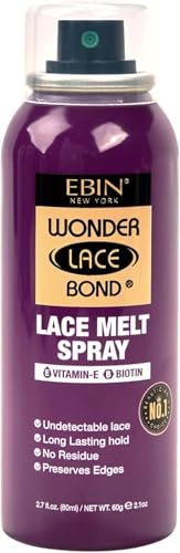 Ebin New York Wonder Lace Melt Spray Aerosol | Preserva I Bordi E Il Pizzo Non Rilevabile | Tenuta Di Lunga Durata | Nessun Residuo | Vitamina E + Bio