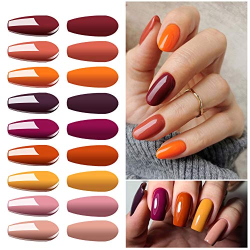 Vishine Smalto Semipermanente Gel, Smalto Semipermanente Gel Uv Led Soak Off Lotto 12 Colori Arancio Giallo Smalto Semipermanente Top Coats Matte Top