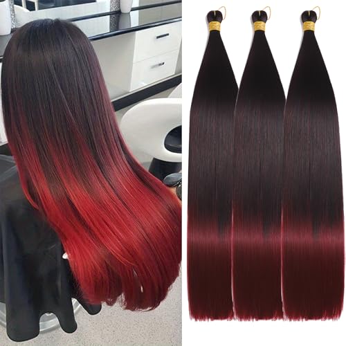 Locescsoc Capelli Intrecciati Bone Straight 24 Pollici 150G, 3 Confezioni Di Extension Per Capelli Lisci, Code Di Cavallo Ariel In Capelli Sintetici M