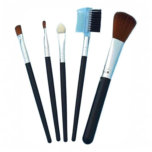 Set 5 Pennelli Make Up, Setole Morbide E Delicate, Kit Pennelli Make Up Per Viso, Occhi E Labbra, Idea Regalo Set Per Trucco Pennelli Extra Morbidi Pr