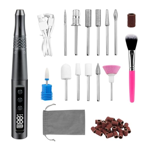 Fresa Per Unghie Professionale,35000Rpm Lima Per Unghie,Fresa Per Unghie Professionale Gel Manicure E Pedicure Elettrico, 1-35 Velocità Regolabile,Por