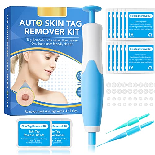 Rimozione Della Verruca Peduncolare Kit, 2 In 1 Auto Skin Tag Remover Elimina Fibromi Penduli 2-8 Mm, Penna Per Rimozione Delle Etichette Della Pelle