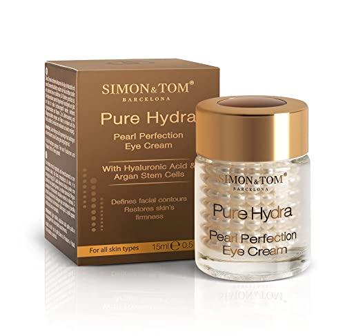 Simon&Tom Pearl Perfection Eye Cream - Crema Contorno Occhi Idratante - Gel Per Le Borse Sotto Gli Occhi - Azione Antirughe Con Acido Ialuronico - Rid