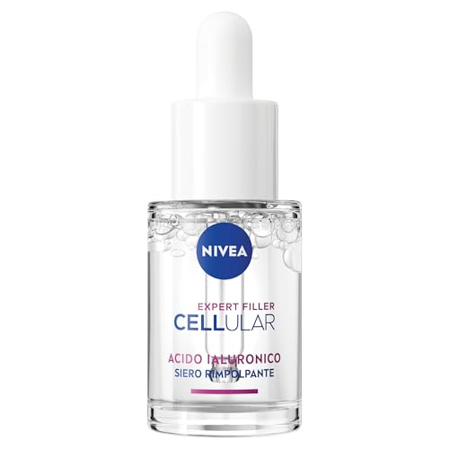 Nivea Cellular Expert Filler Siero Viso Acido Ialuronico Rimpolpante 15 Ml, Siero Viso Antirughe E Rassodante, Face Serum Con Micro Acido Ialuronico P