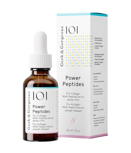 Geek & Gorgeous Power Peptides Serum – Siero Anti-Aging Con Multi-Peptidi Per Una Pelle Più Tonica, Riduzione Delle Rughe E Maggiore Elasticità – 30 M