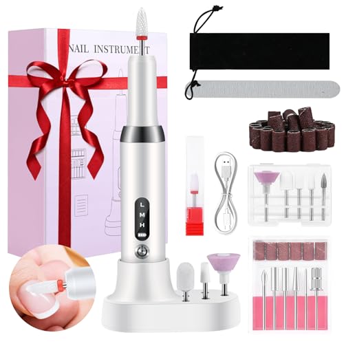 Weinsamkeit Fresa Per Unghie Professionale, Lima Elettrica Per Unghie 20000 Rpm Velocità Regolabile, 13 In 1 Kit Manicure Pedicure Ricaricabile, Set P
