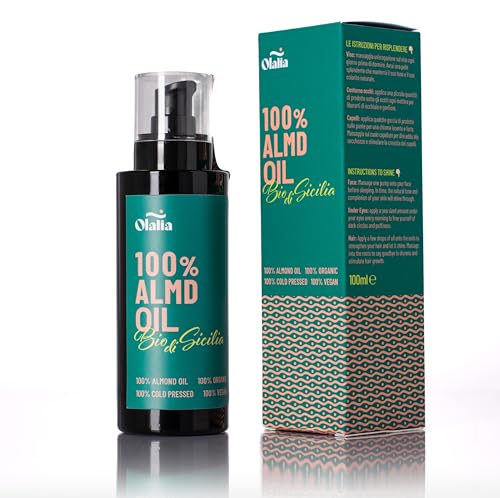 100% Almd Oil - Olio Di Mandorle Puro Bio Di Sicilia Spremuto A Freddo - Olio Di Mandorle Per Il Viso - Olio Di Mandorle Per La Cura Dei Capelli - Pro