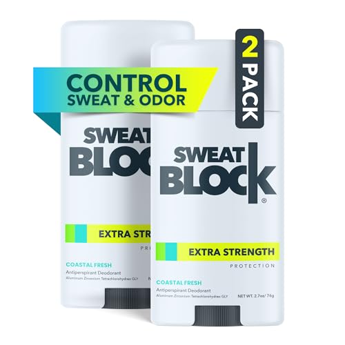 Sweatblock Deodorant Antiperspirant For Men And Women, Regular Strength, Solid (2-Pack)